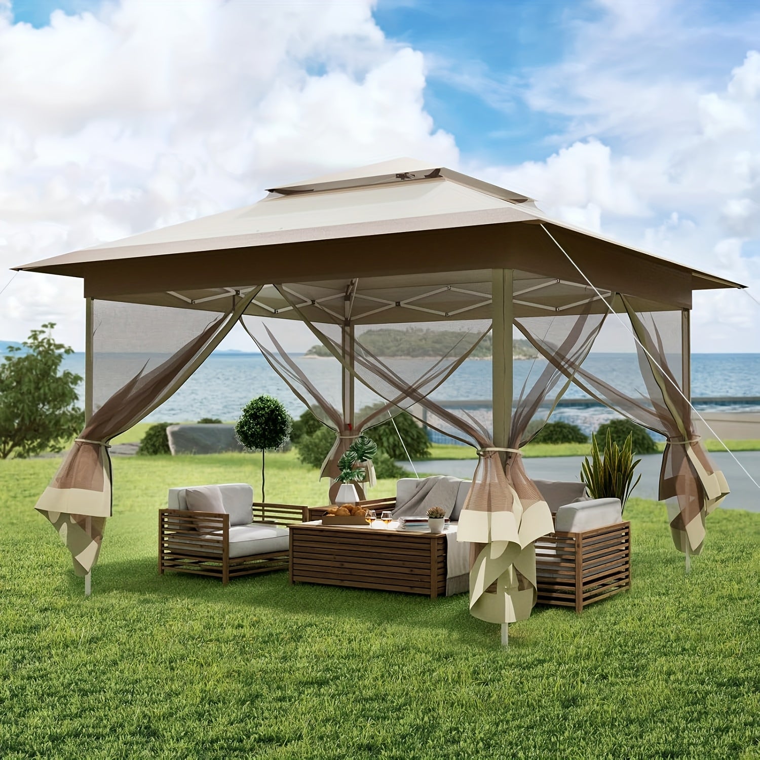 Pop-up-Gartenpavillon, 3,3x3,3 für Garten und Terrasse – Hauptansicht