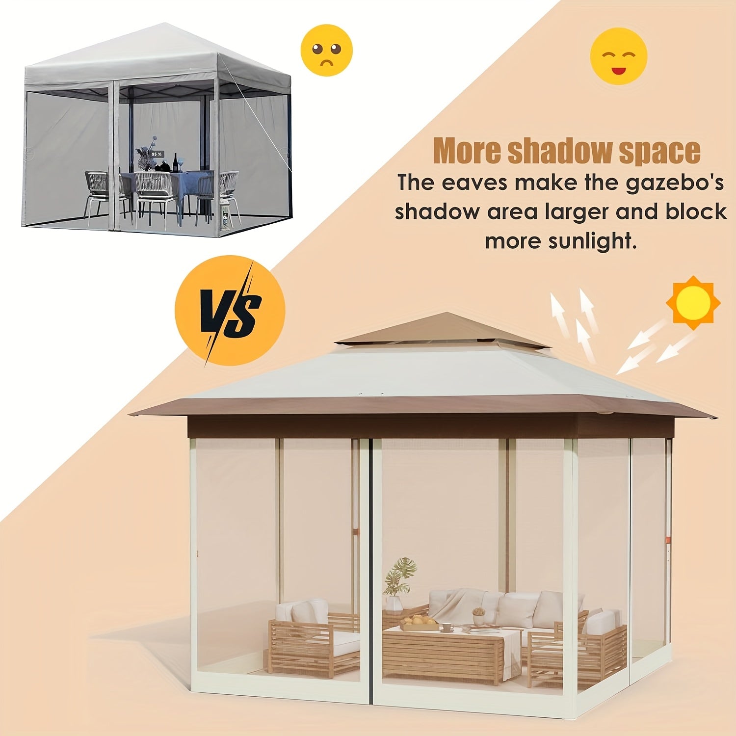 Pop-up-Gartenpavillon, 3,3x3,3 für Garten und Terrasse – Detailansicht 4
