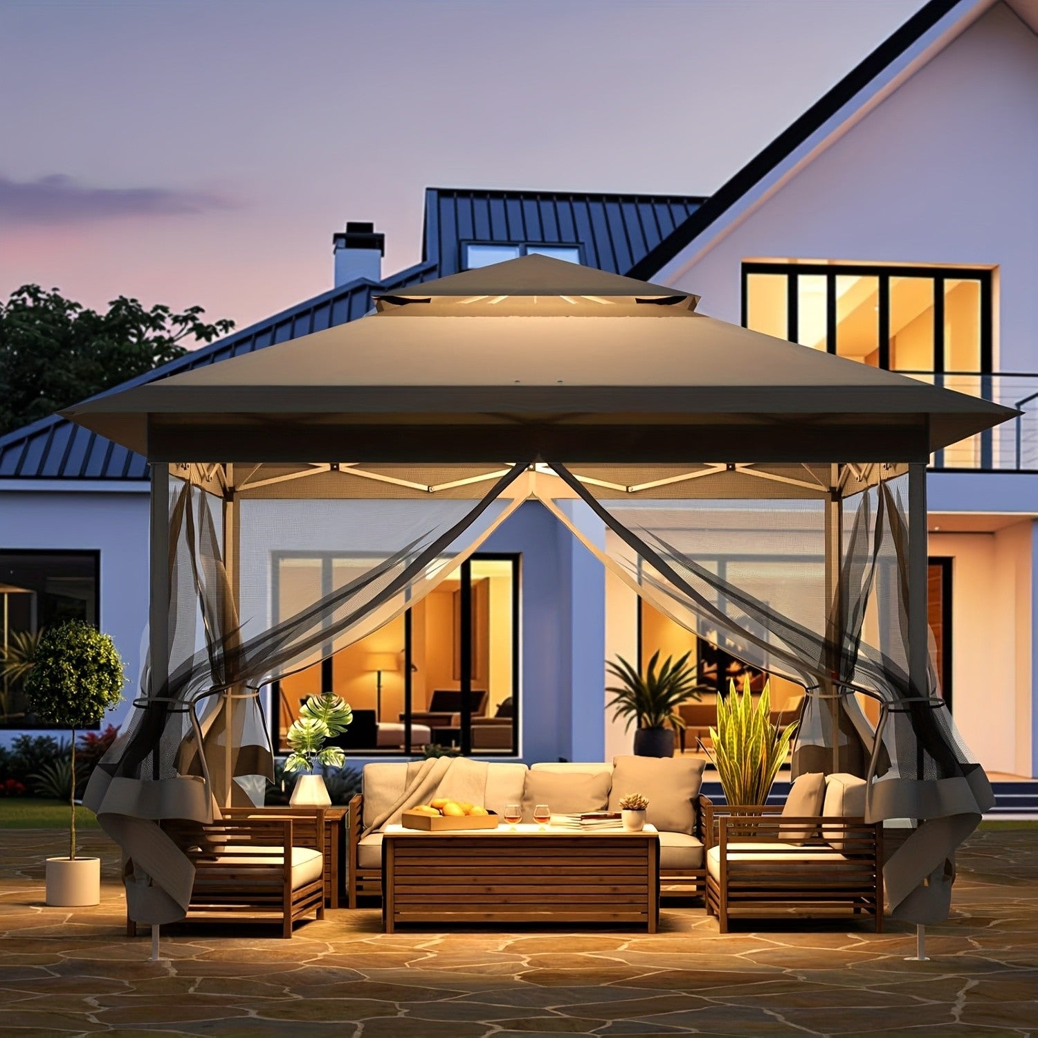 Pop-up-Gartenpavillon, 3,3x3,3 für Garten und Terrasse – Detailansicht 12
