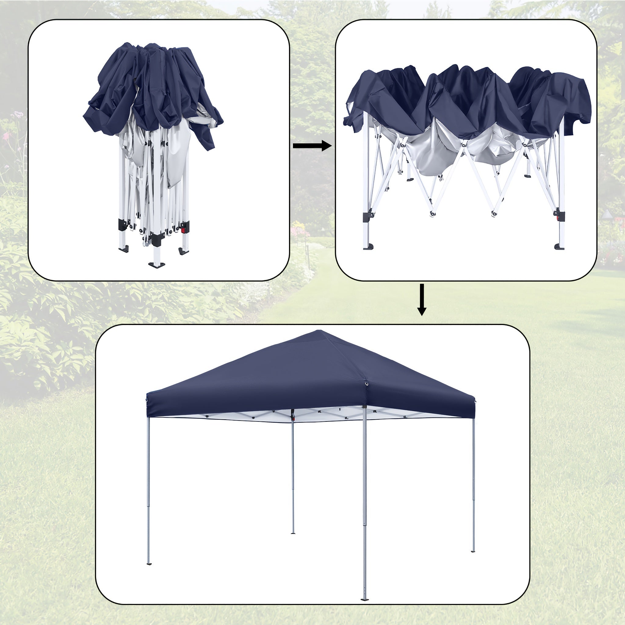 Pop-up-Gartenpavillon, Anthrazit für Terrasse und Garten – Detailansicht 3