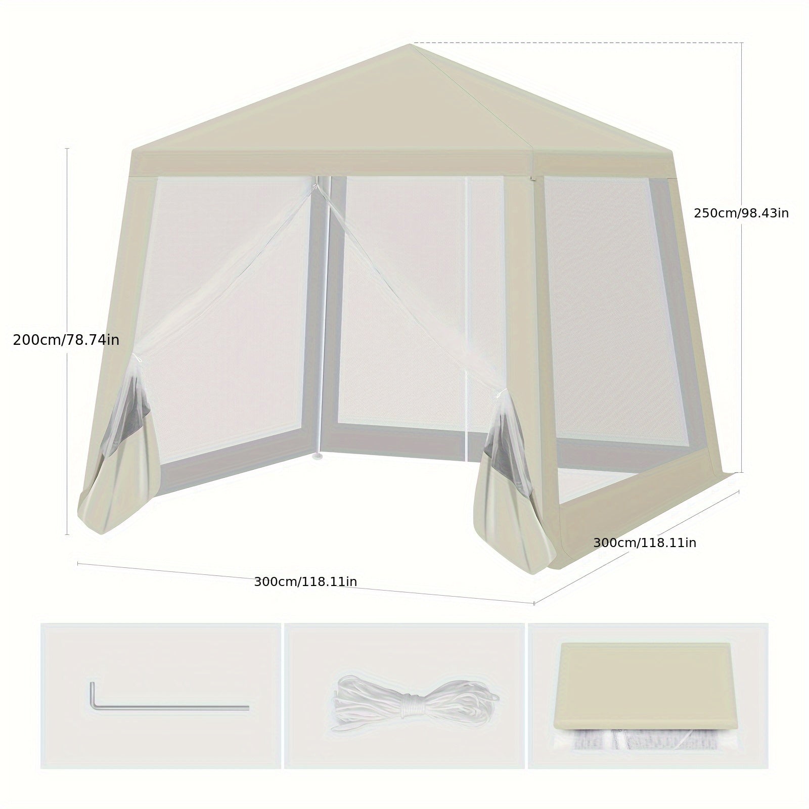 Pop-up-Gartenpavillon, Metall für Garten und Terrasse – Detailansicht 7