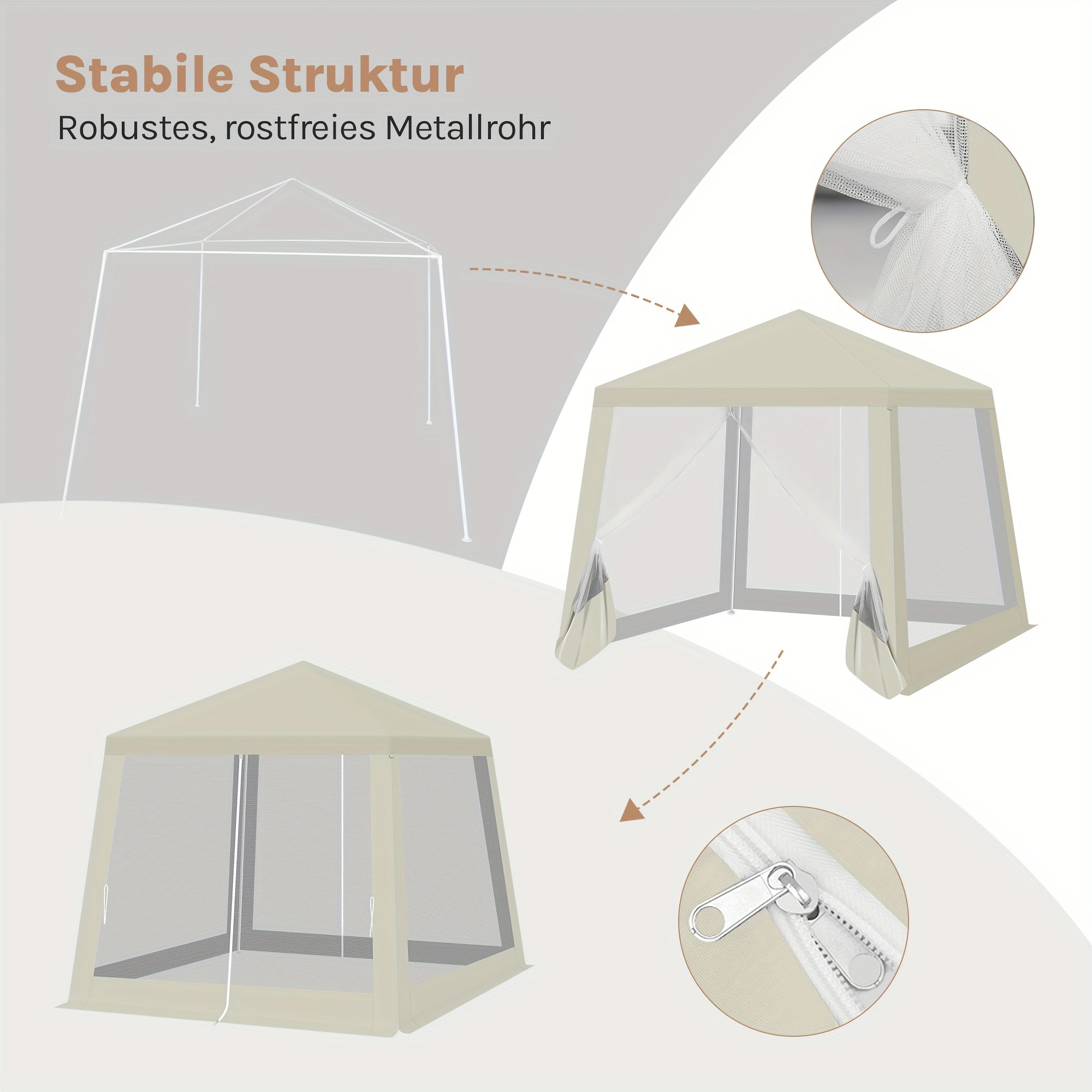 Pop-up-Gartenpavillon, Metall für Garten und Terrasse – Detailansicht 8
