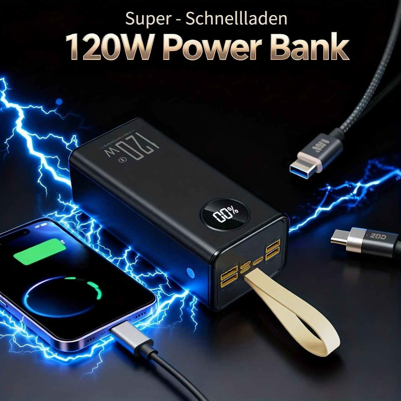 Powerbank, 100000mAh für Camping und Reisen – Detailansicht 19