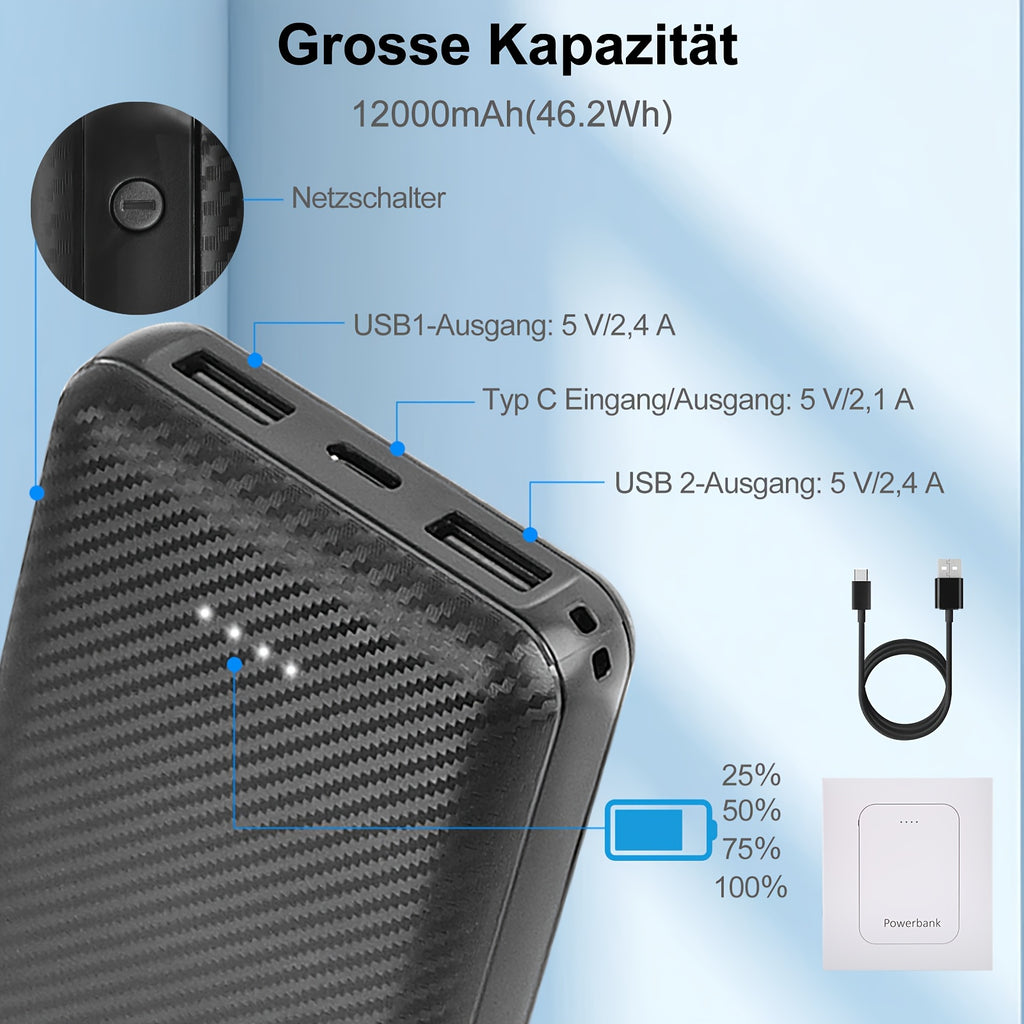 Powerbank, 12000mAh für beheizte Weste - 5V 2 und beheizte Jacke – Detailansicht 6
