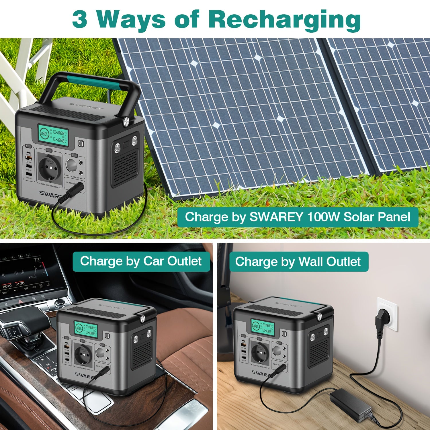 Powerbank, 500 W für Camping und Reisen – Detailansicht 3