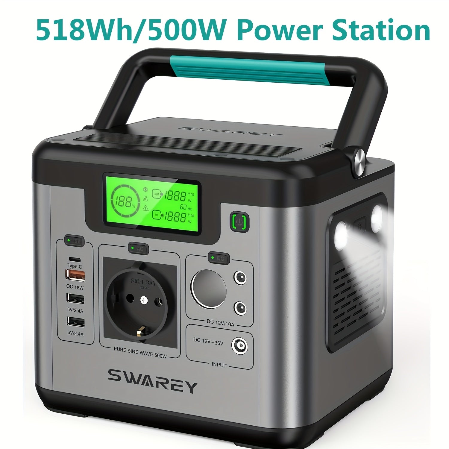 Powerbank, 500 W für Camping und Reisen – Detailansicht 7