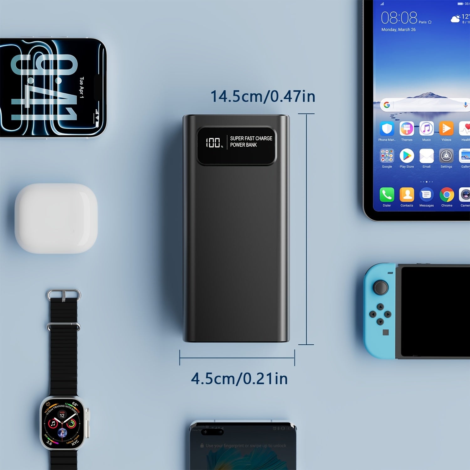 Powerbank, 5W Schnellladung Tragbares Ladegerät USB-C für Alltag und Zuhause – Detailansicht 8