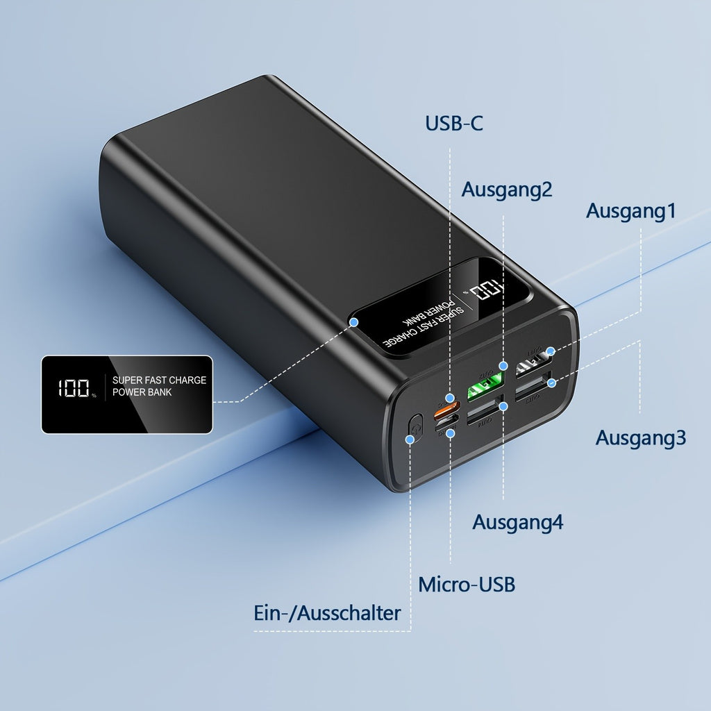 Powerbank, 5W Schnellladung Tragbares Ladegerät USB-C für Alltag und Zuhause – Detailansicht 11