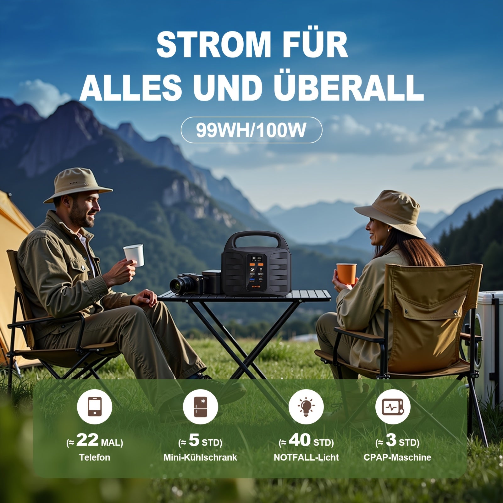 Powerbank für Camping und Reisen – Detailansicht 2