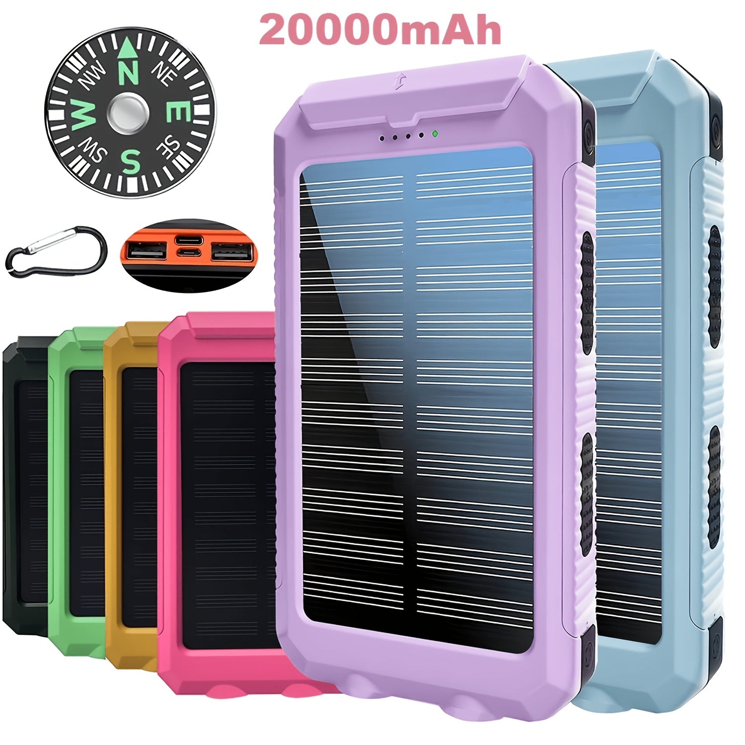 Powerbank, Hellblau 20000mAh für Reisen und Handys – Detailansicht 3