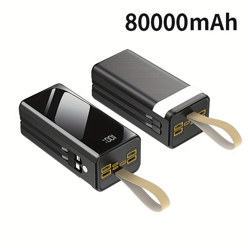 Powerbank, integriertes Ladekabel/LED-Stromanzeige/Licht für Reisen und Camping – Hauptansicht