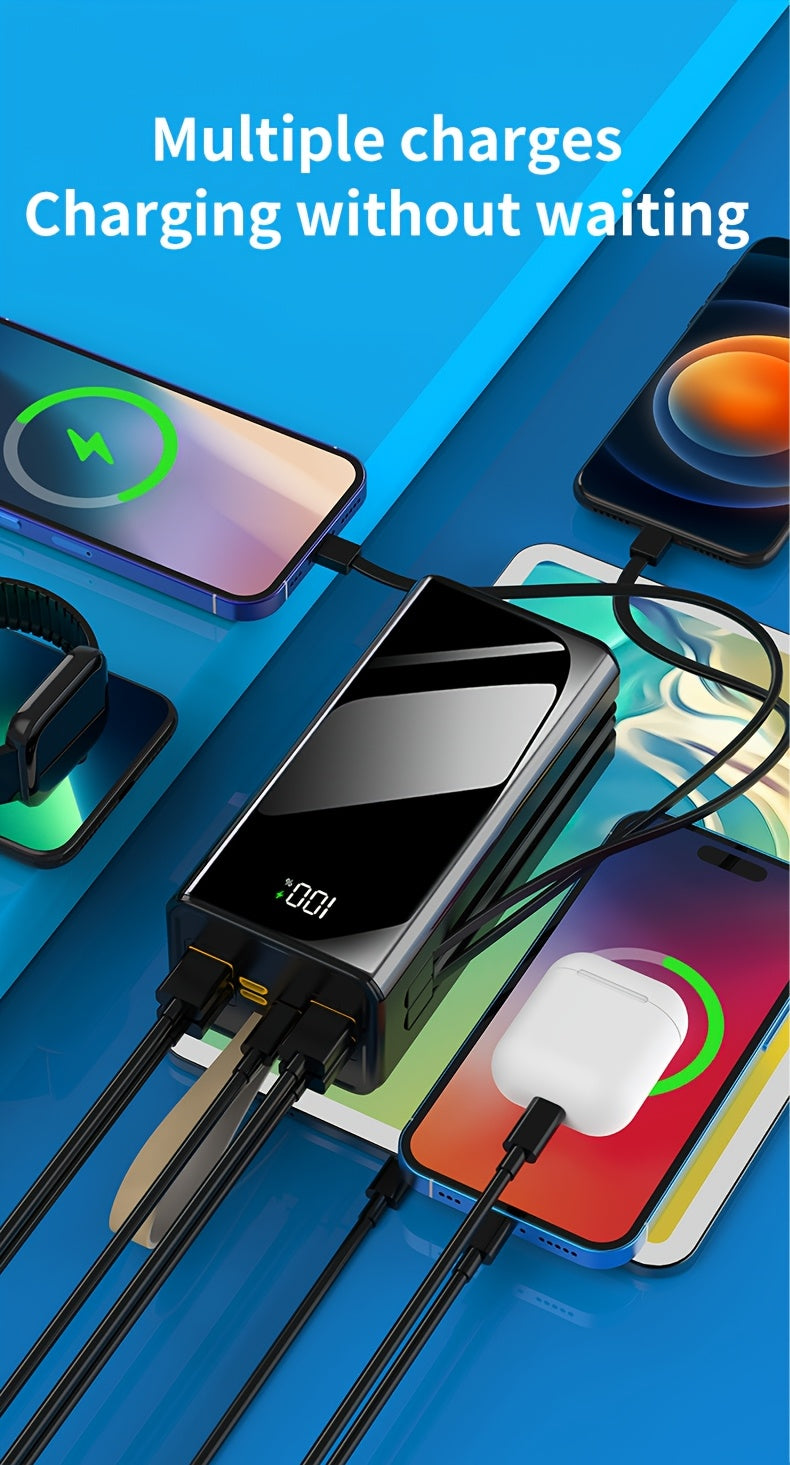 Powerbank, integriertes Ladekabel/LED-Stromanzeige/Licht für Reisen und Camping – Detailansicht 3