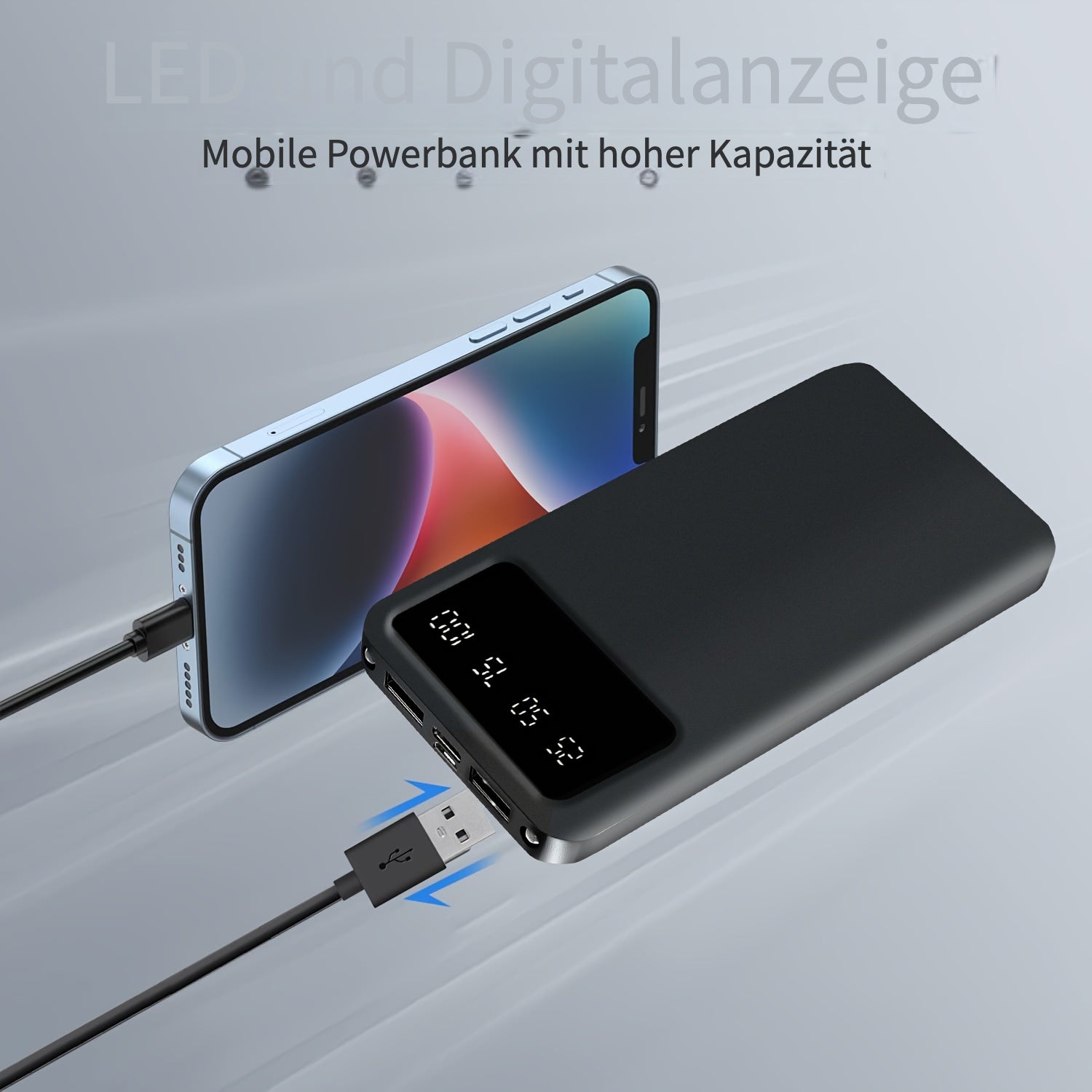 Powerbank, LED-Beleuchtung für iOS und Android Geräte – Detailansicht 4