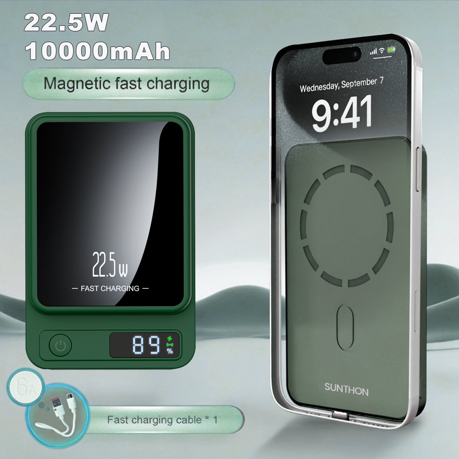 Powerbank, LED-Beleuchtung für iPhone 17 und 12 Android Universal – Detailansicht 5