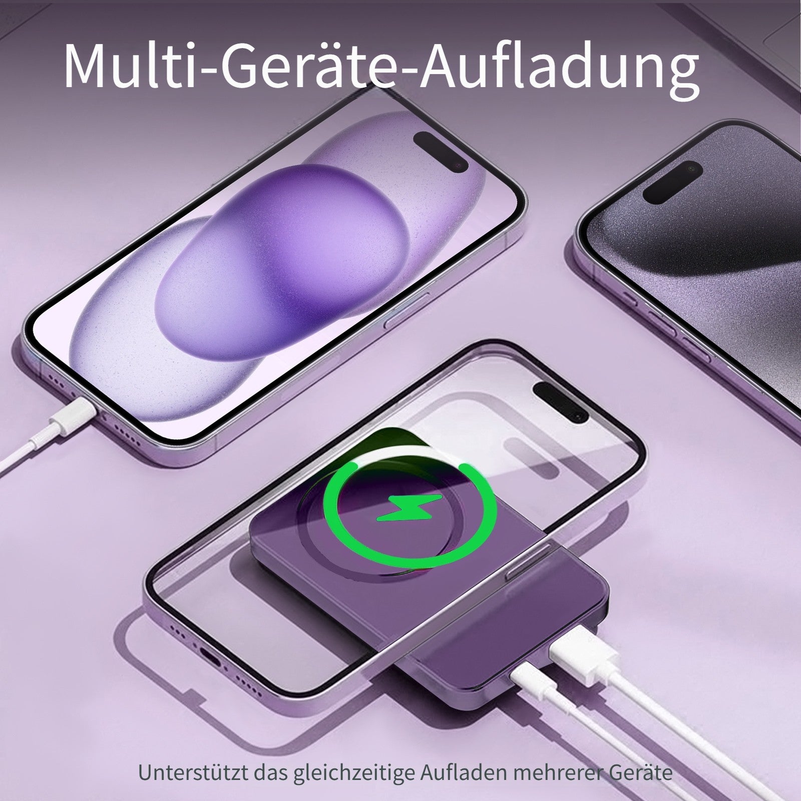 Powerbank, LED-Beleuchtung für iPhone 17 und 12 Android Universal – Detailansicht 15