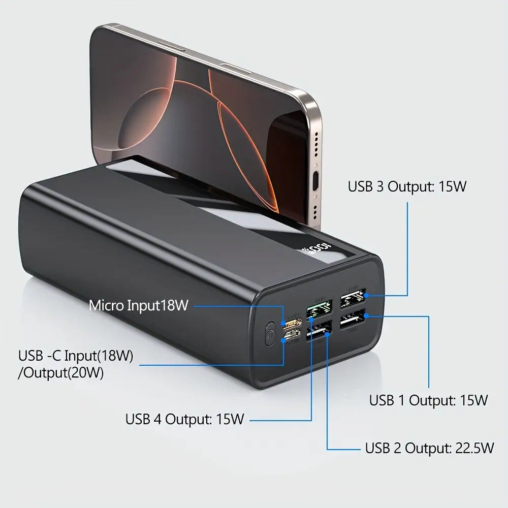 Powerbank, LED-Beleuchtung für iPhone und Android-Handys – Detailansicht 9