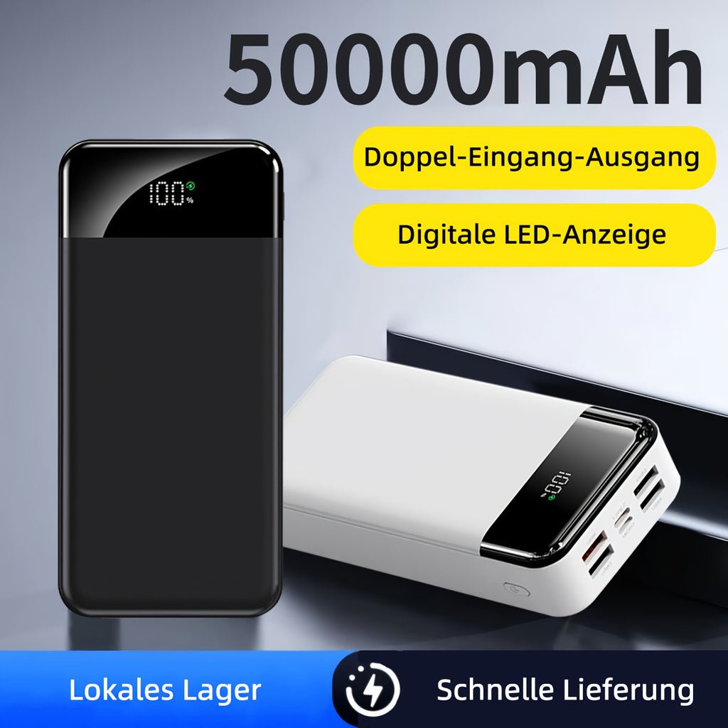 Powerbank, LED-Beleuchtung für Schnelles Laden von iPhone und Android-Geräten – Hauptansicht