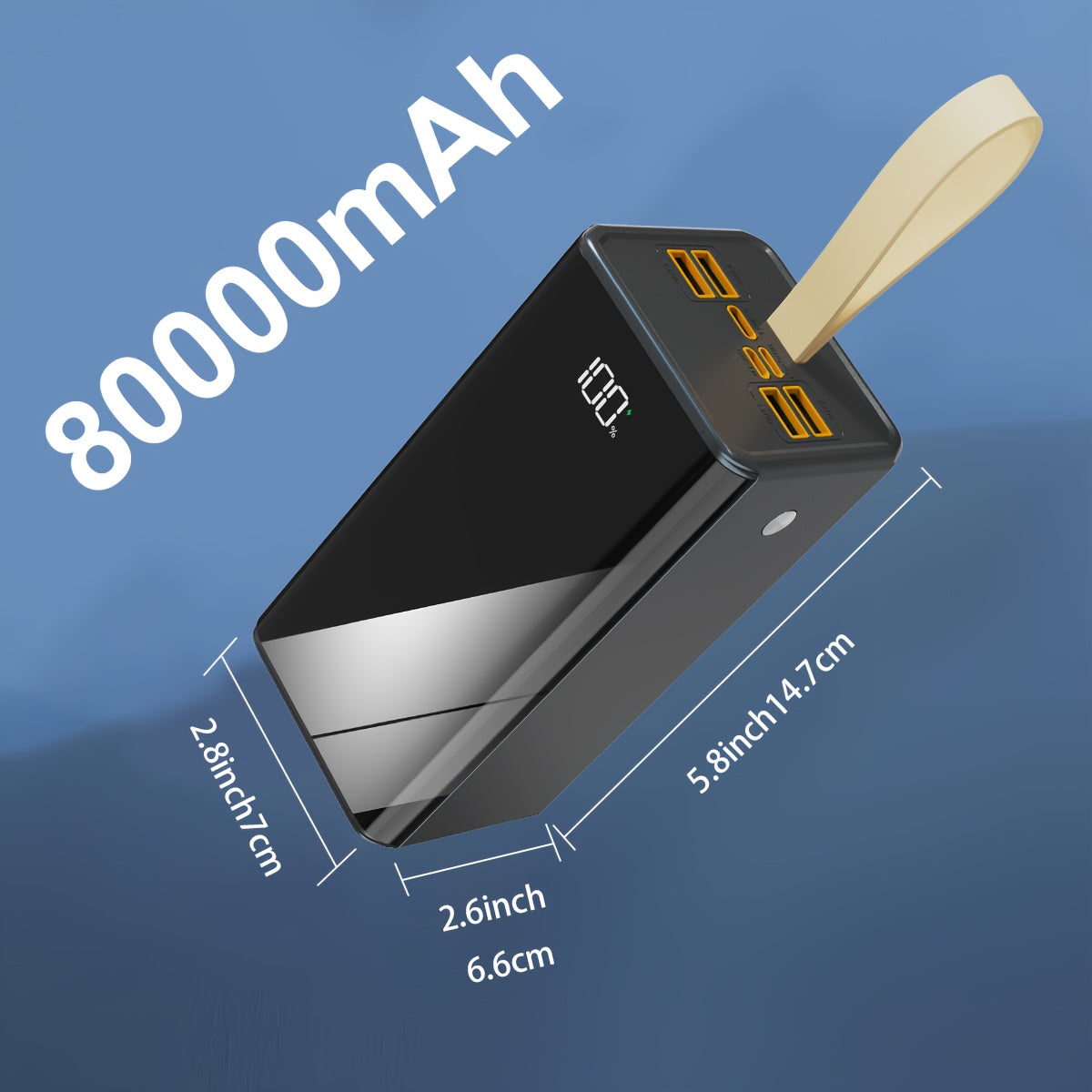 Powerbank, Onyx Schwarz für Zuhause – Hauptansicht