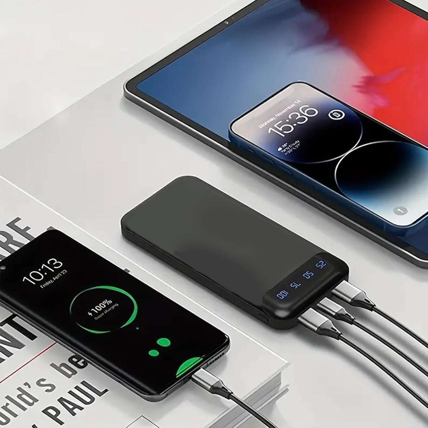 Powerbank, Rosa für Camping – Detailansicht 5