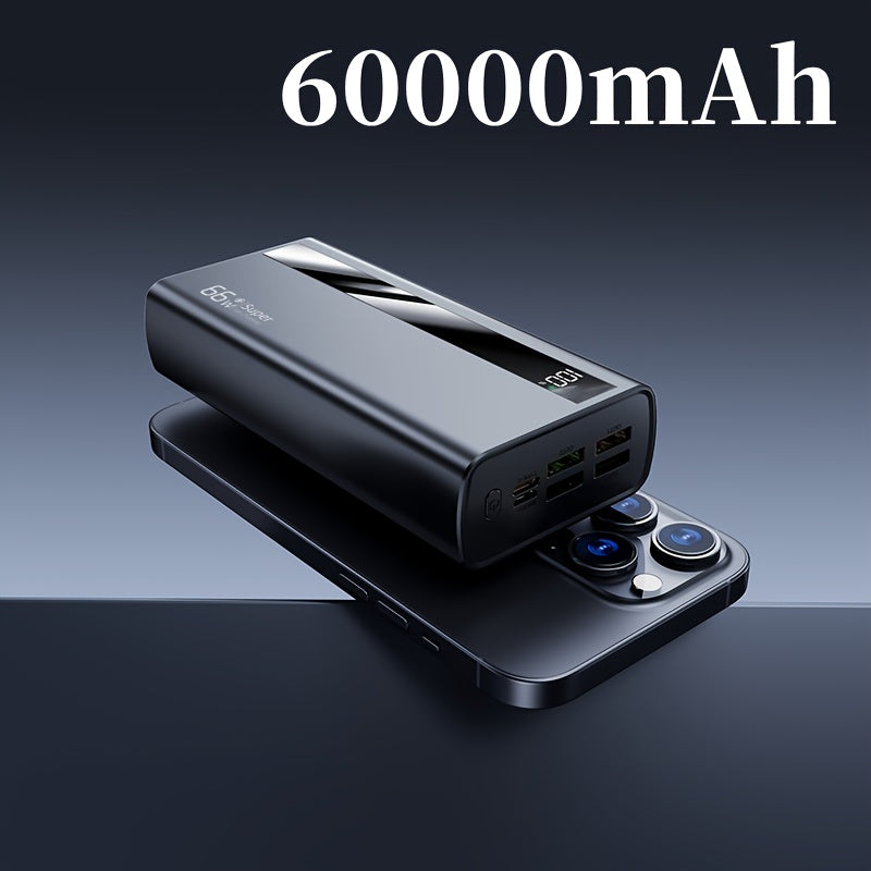 Powerbank, Schwarz 60000mAh für Alltag und iPhone – Detailansicht 5