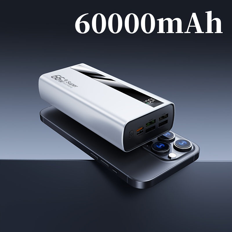 Powerbank, Schwarz 60000mAh für Alltag und iPhone – Detailansicht 6