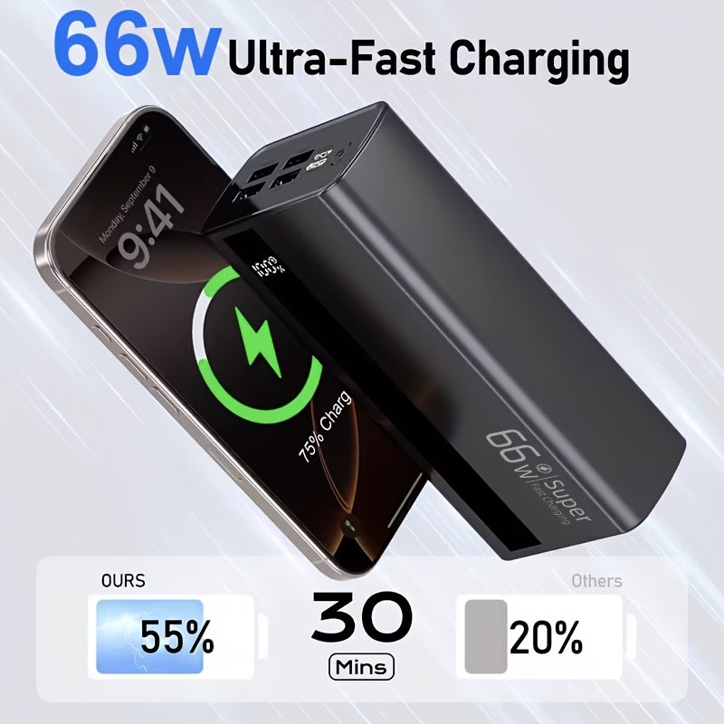 Powerbank, Schwarz 60000mAh für Alltag und iPhone – Detailansicht 8