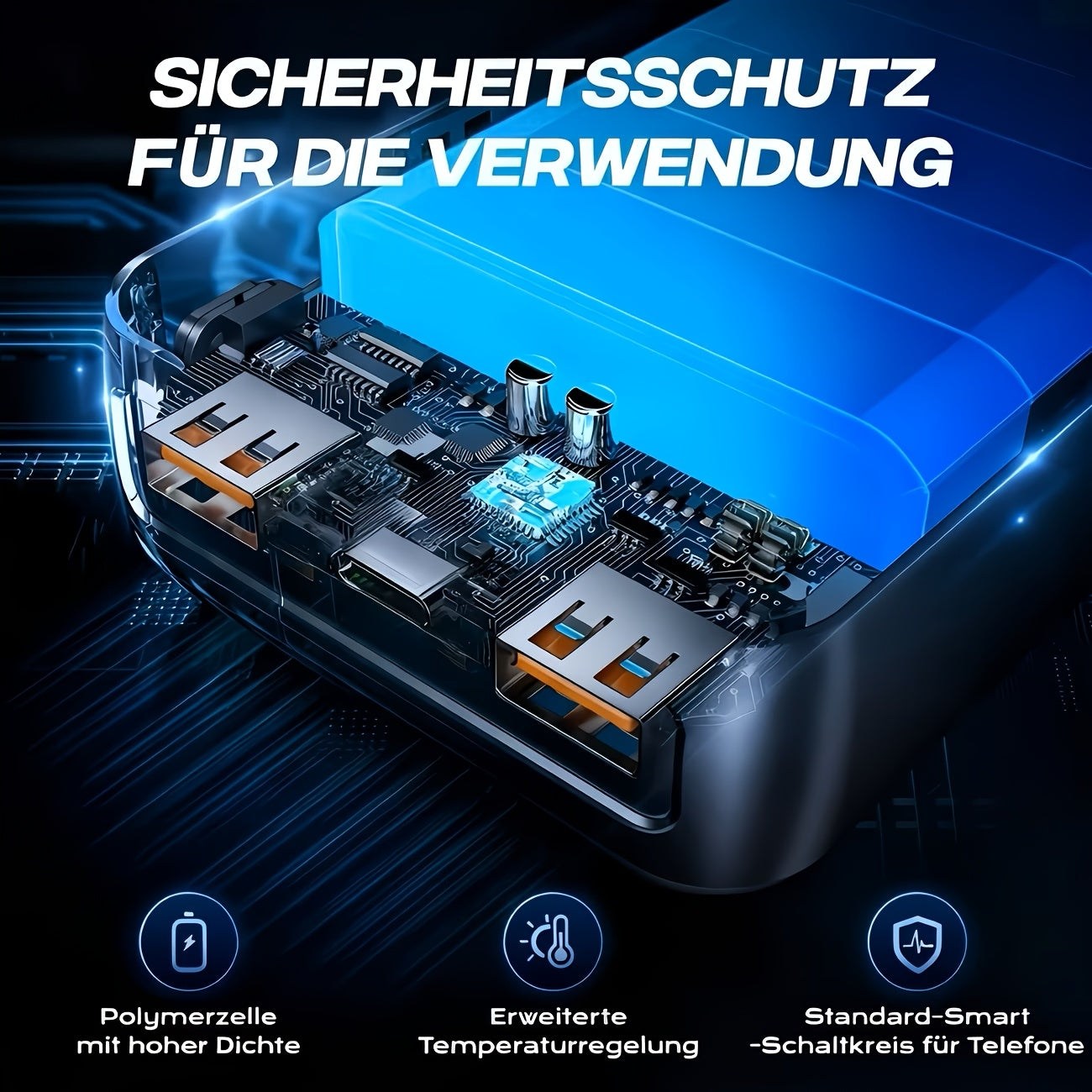 Powerbank, Tablet & andere Geräte gleichzeitig über 3 für Reisen – Detailansicht 9