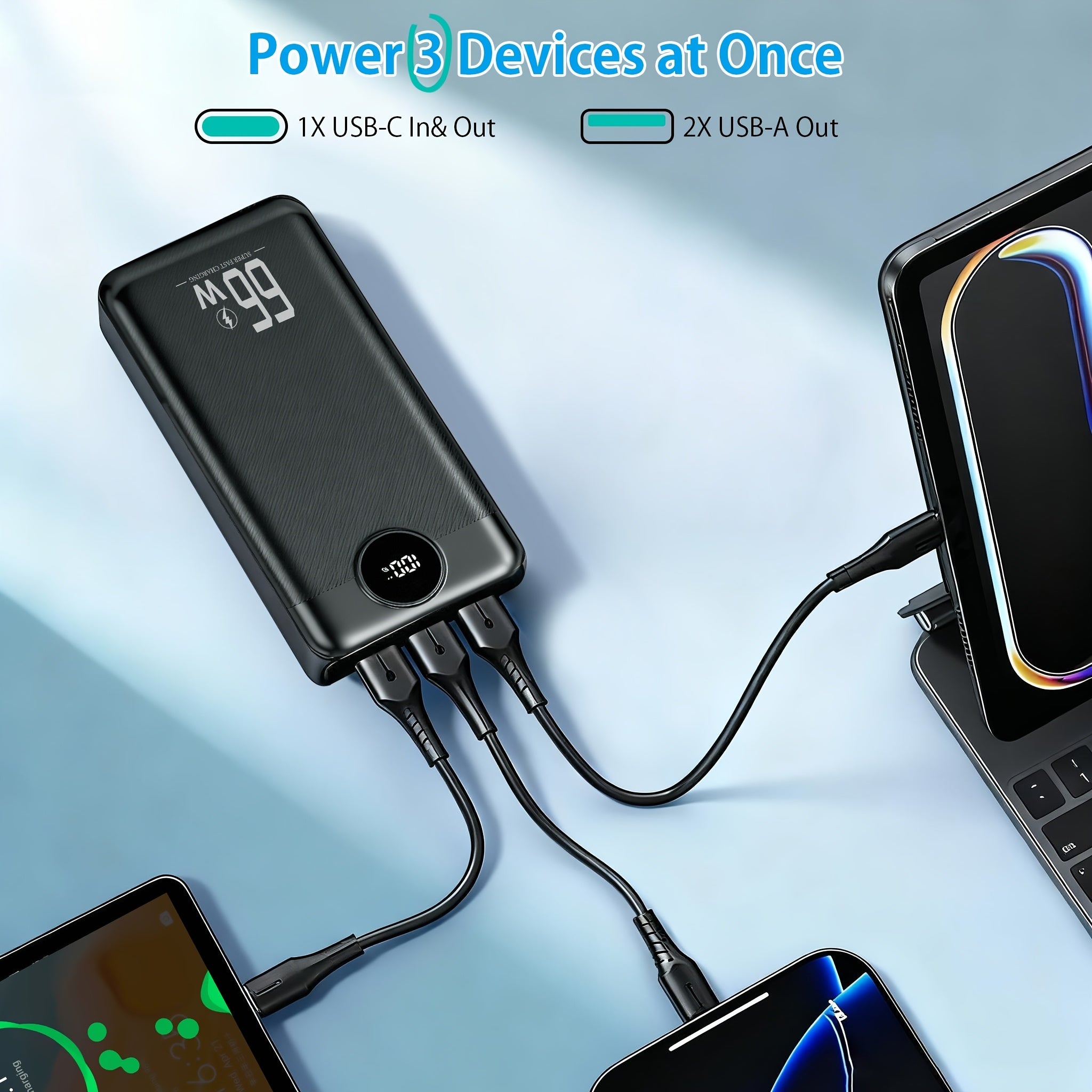Powerbank, Tintenschwarz-50000mAh für Alltag – Detailansicht 8