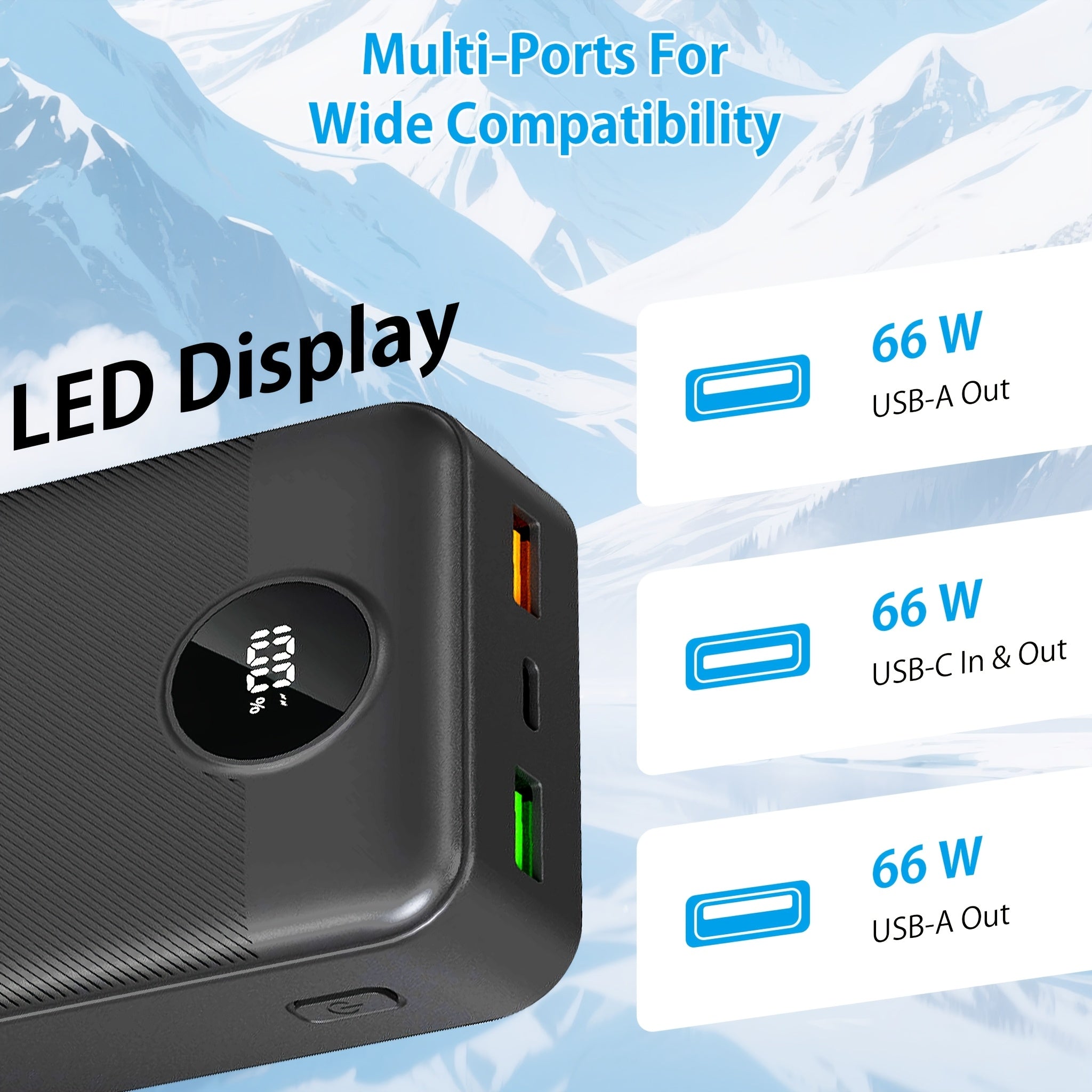 Powerbank, Tintenschwarz-50000mAh für Alltag – Detailansicht 9