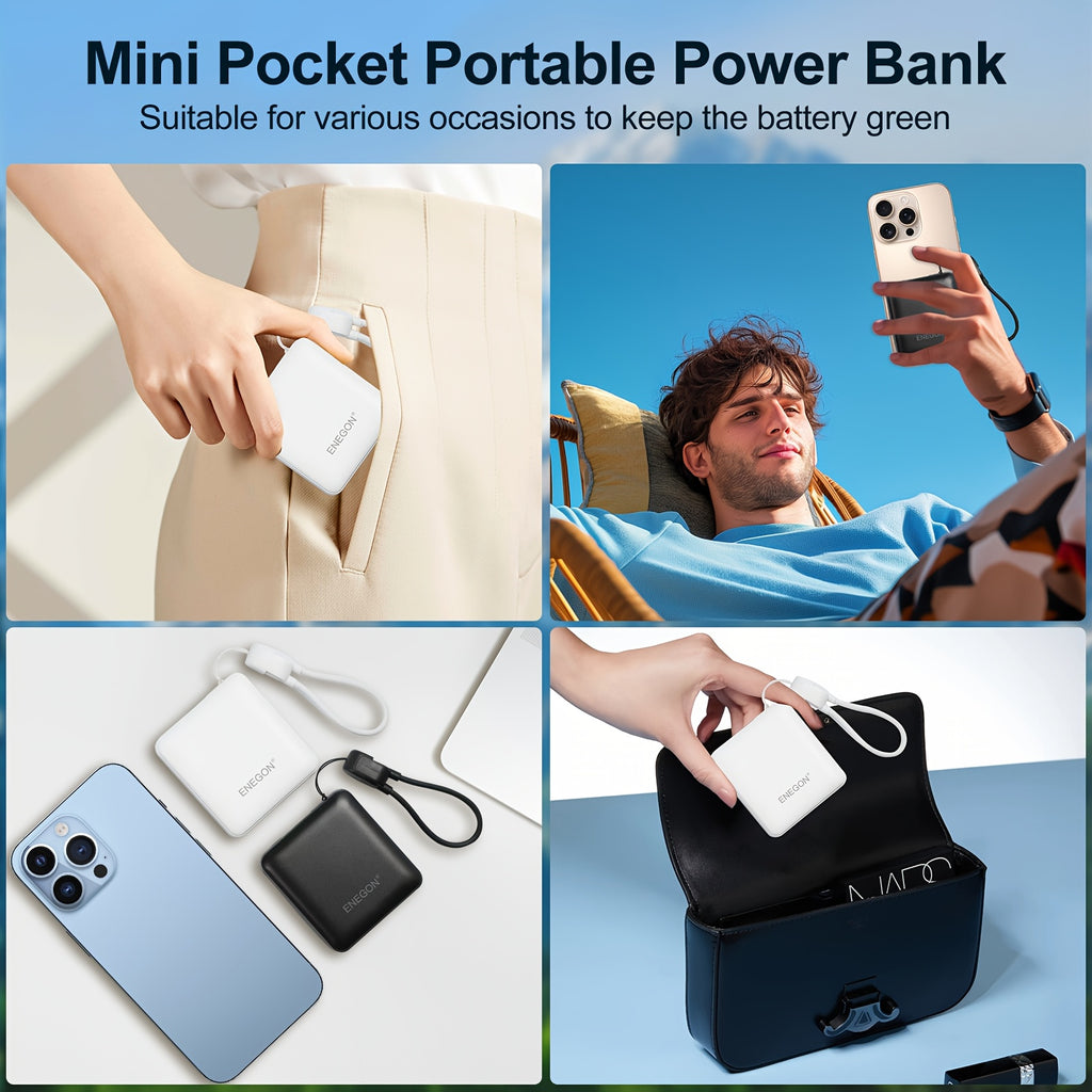 Powerbank, Weiß für Reisen und iPhone 16 – Detailansicht 6