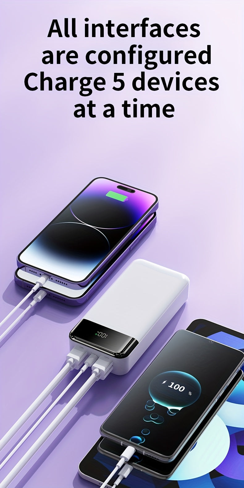 Powerbank, Weiß für Zuhause und Alltag – Detailansicht 14