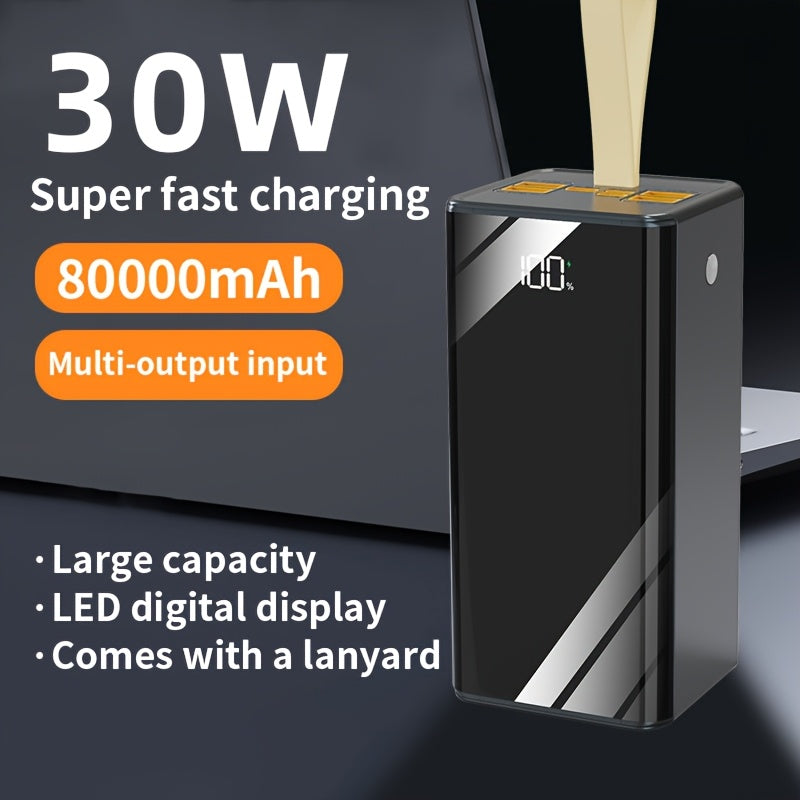 Powerbank, wird mit einem Schlüsselband und LED-Licht geliefert für Zuhause – Detailansicht 9
