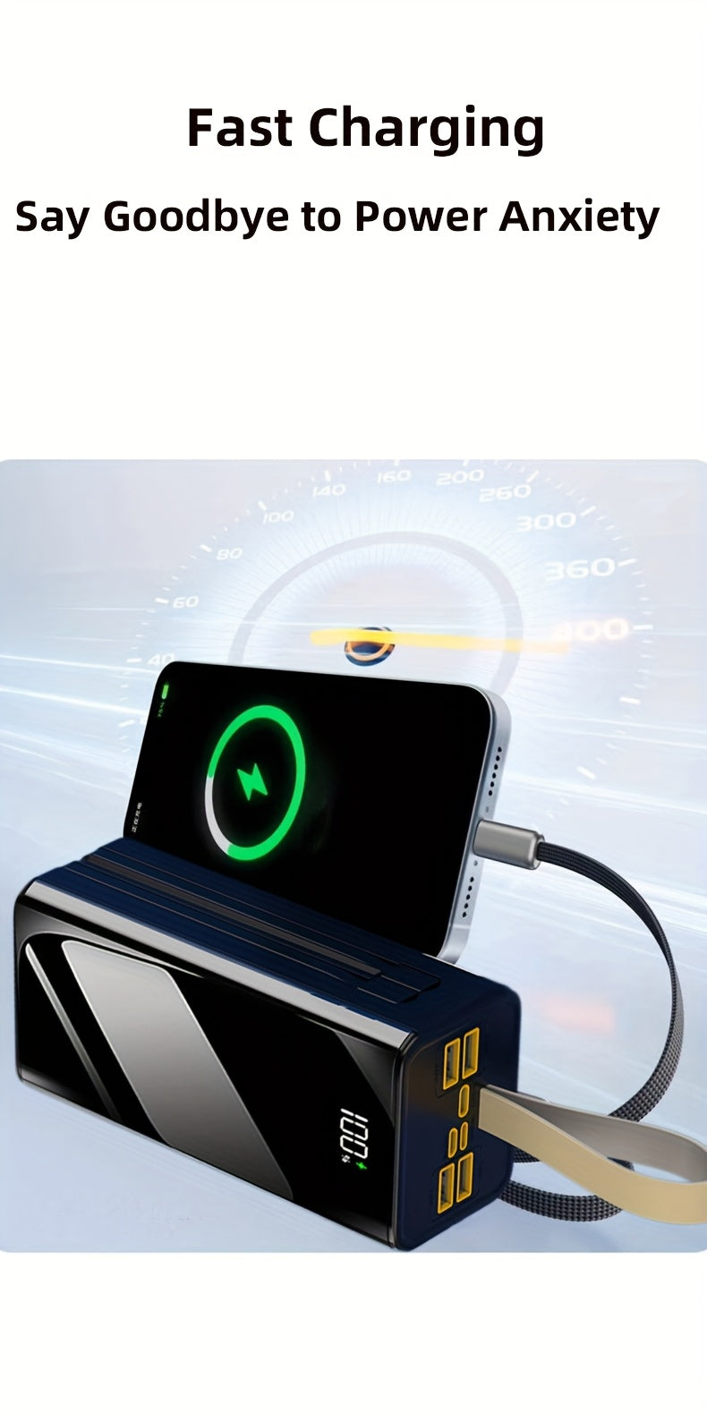 Powerbank, wird mit einem Schlüsselband und LED-Licht geliefert für Zuhause – Detailansicht 17