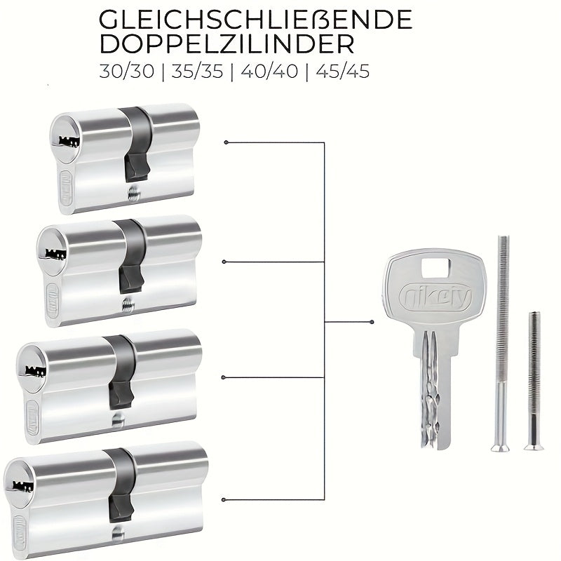 Profilzylinder-Türschloss, 4er-Set Profilzylinder für Alltag und Zuhause – Detailansicht 3