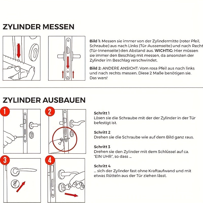 Profilzylinder-Türschloss, 4er-Set Profilzylinder für Alltag und Zuhause – Detailansicht 5
