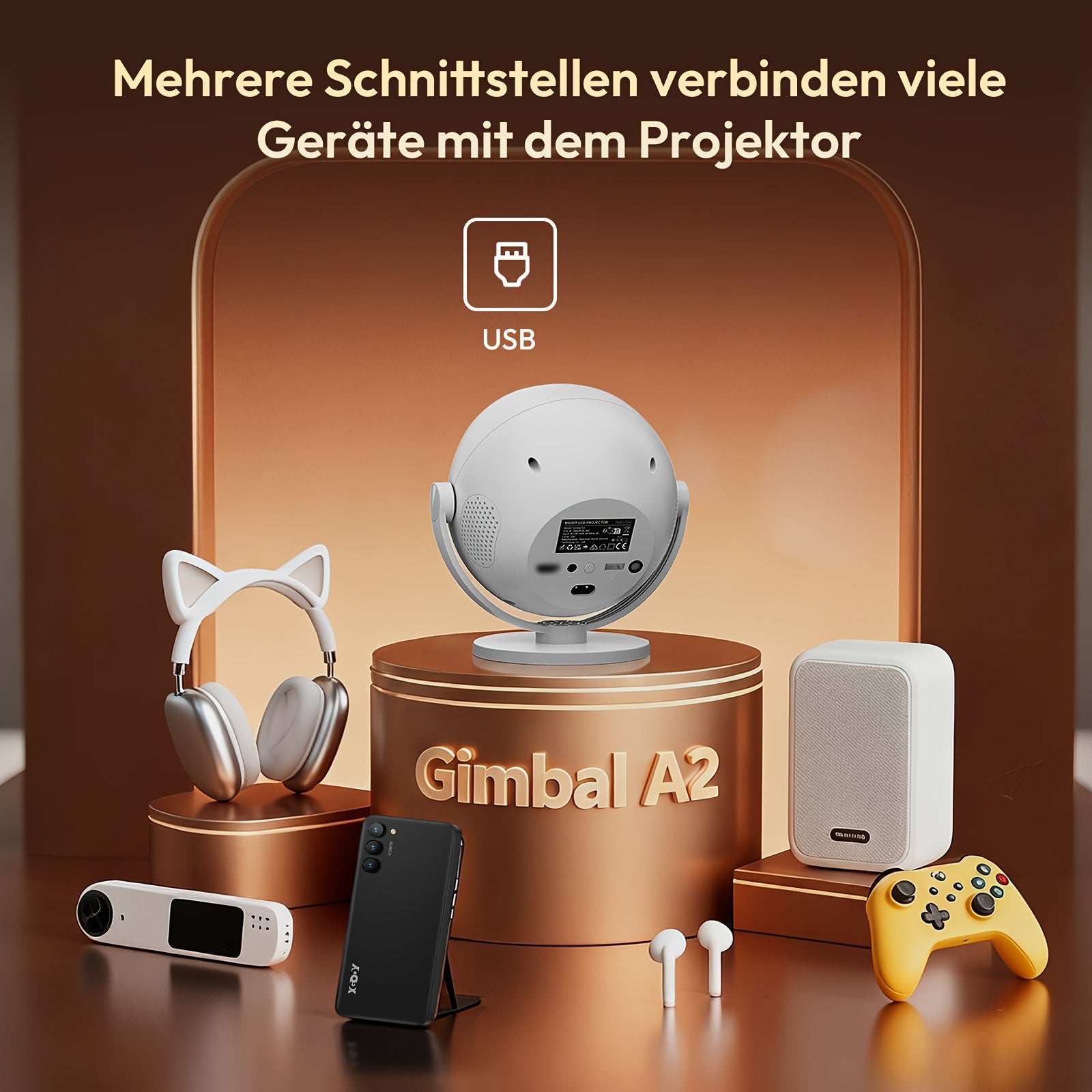 Projektor Android, Gimbal A2-Android für Alltag und Zuhause – Detailansicht 5
