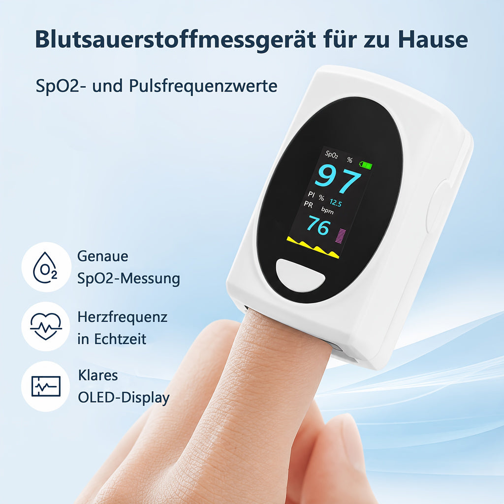 Pulsoximeter Fingerspitzen-Gerät, Weiß für Schlafzimmer und Bett – Detailansicht 6