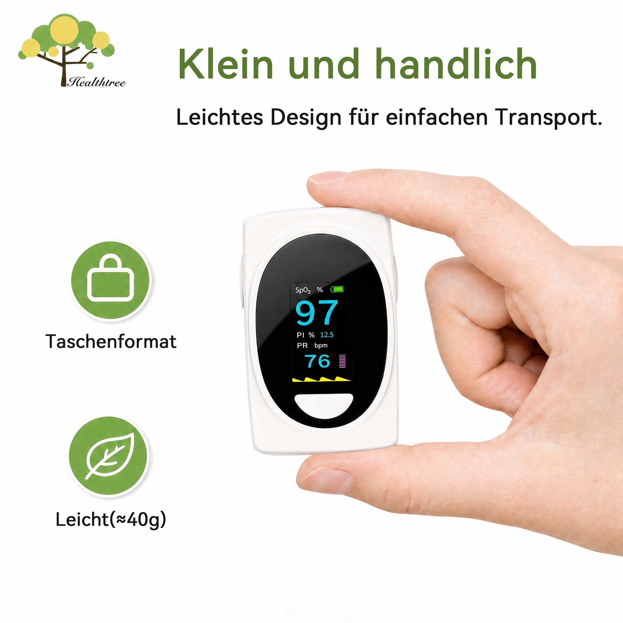 Pulsoximeter Fingerspitzen-Gerät, Weiß für Schlafzimmer und Bett – Detailansicht 7