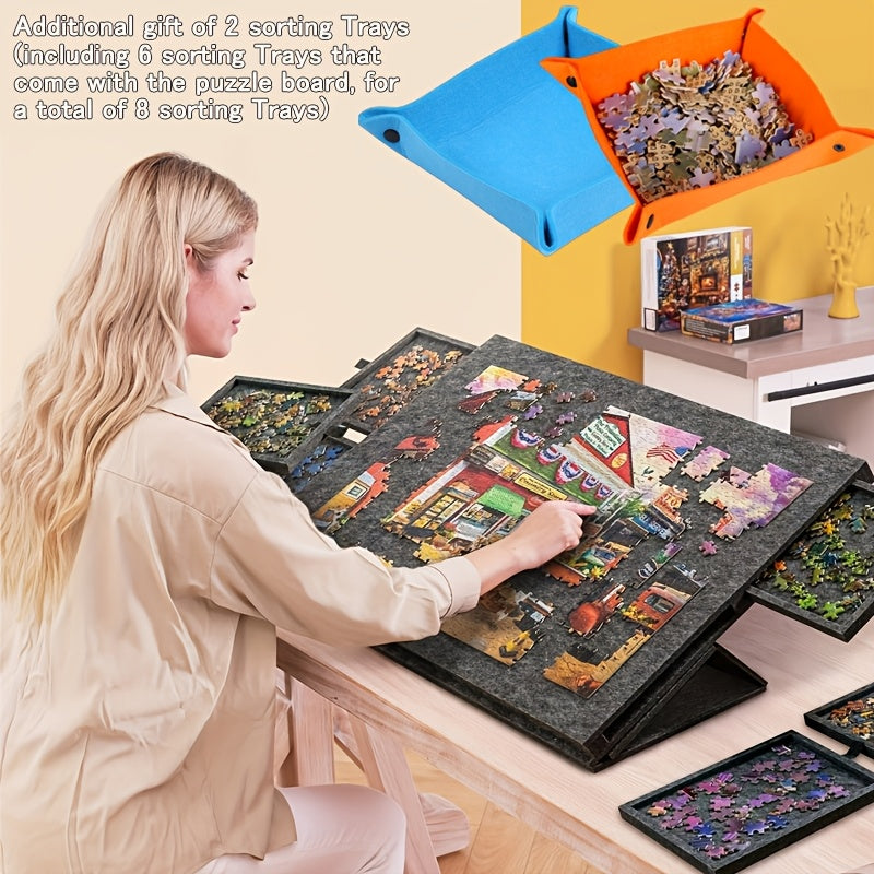 Puzzletisch, 1 Stk. +6 Schubladen +2 Aufbewahrungsbox für Hobby und Kreativprojekte – Detailansicht 3