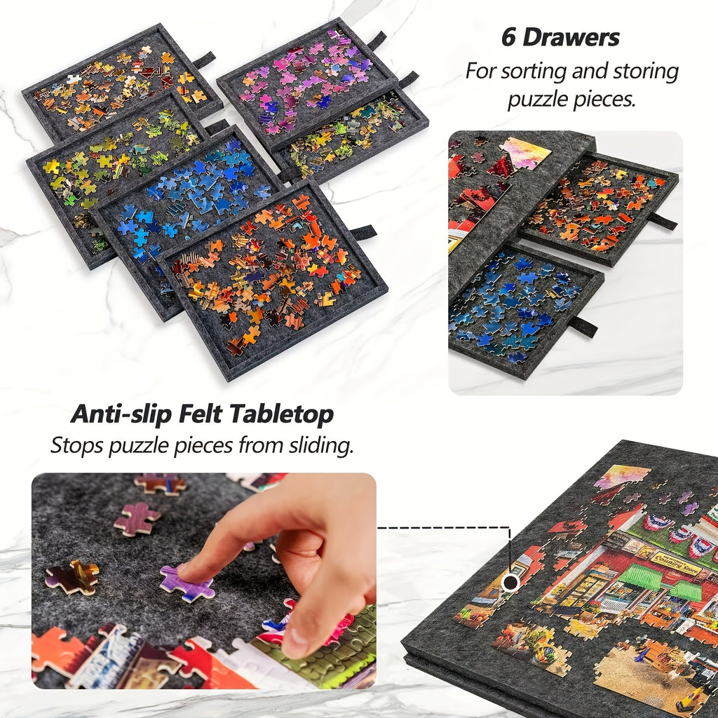 Puzzletisch, 1 Stk. +6 Schubladen +2 Aufbewahrungsbox für Hobby und Kreativprojekte – Detailansicht 5