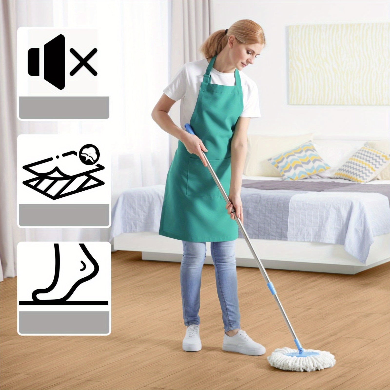 PVC-Bodenbelag Vinylboden, 18 Stück für 5M² Klick Vinylboden Laminat Kleber und Nacht Eich – Detailansicht 5