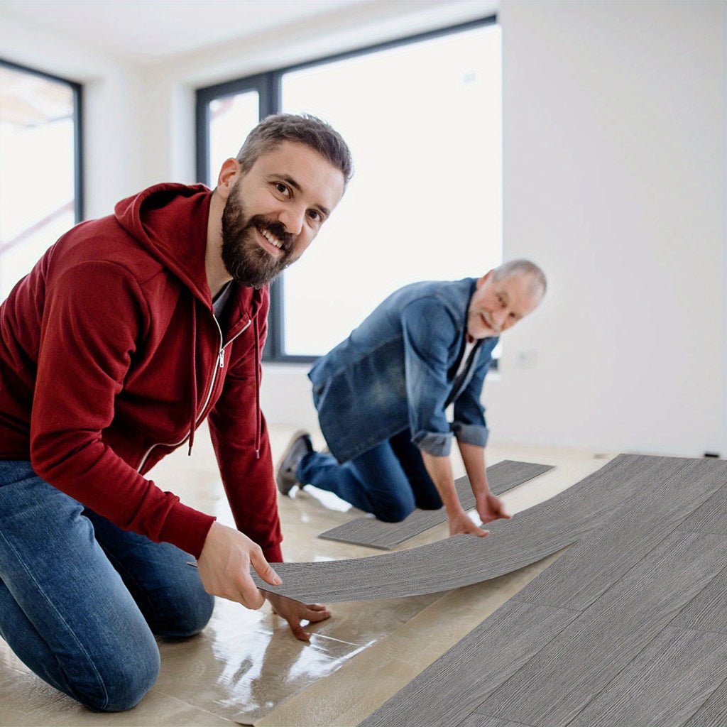 PVC-Bodenbelag Vinylboden, 18 Stück für 5M² Klick Vinylboden Laminat Kleber und Nacht Eich – Detailansicht 9