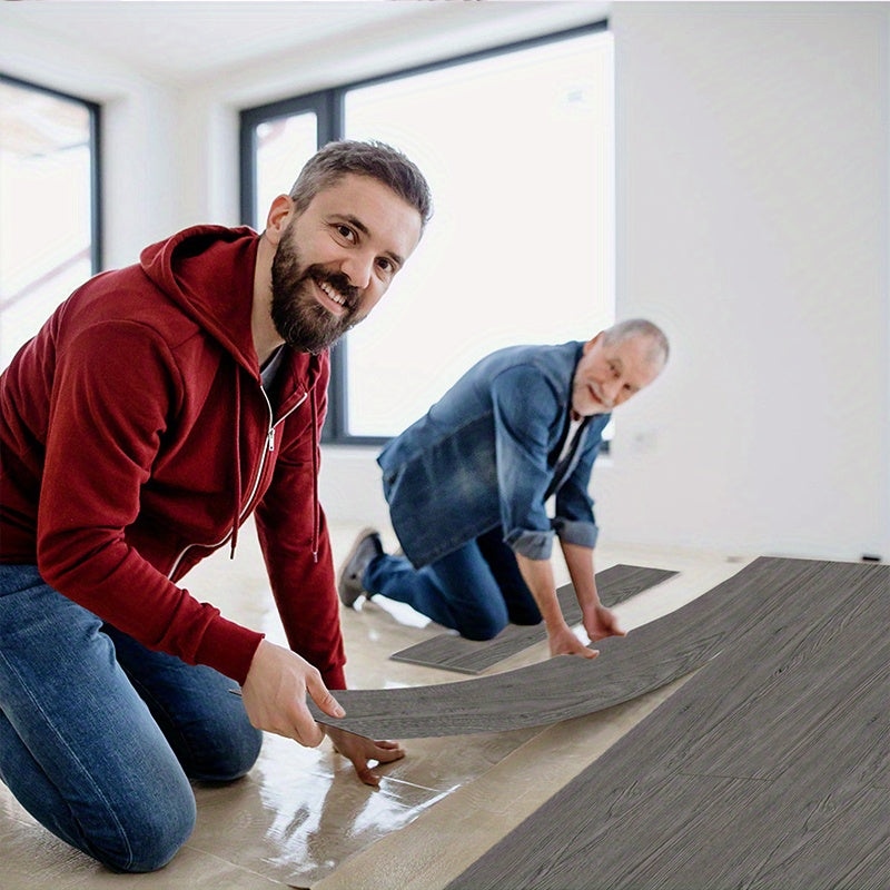 PVC-Bodenbelag Vinylboden, 18 Stück für 5M² Klick Vinylboden Laminat Kleber und Nacht Eich – Detailansicht 13