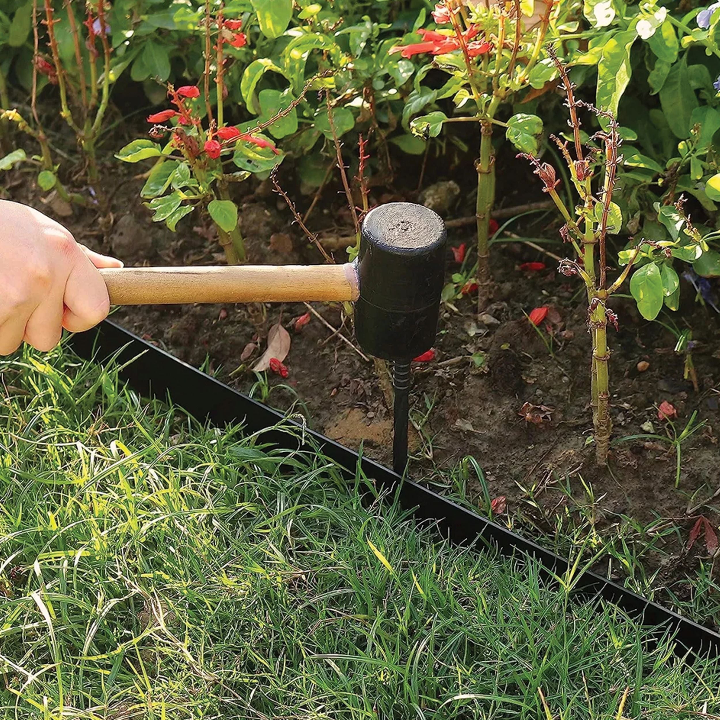 Rasenkante Flexible Gartenkante Höhe, Kunststoff für Garten und Terrasse – Detailansicht 5