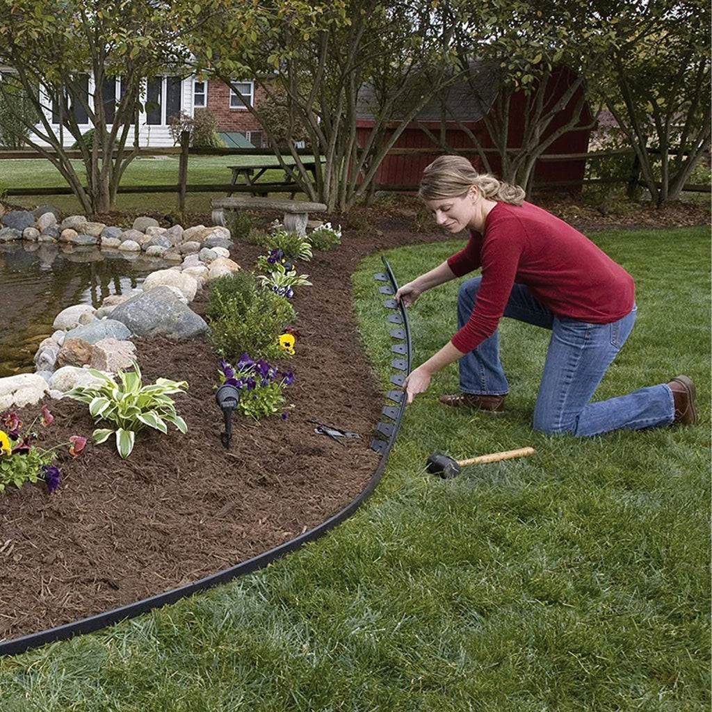 Rasenkante Flexible Gartenkante Höhe, Kunststoff für Garten und Terrasse – Detailansicht 9