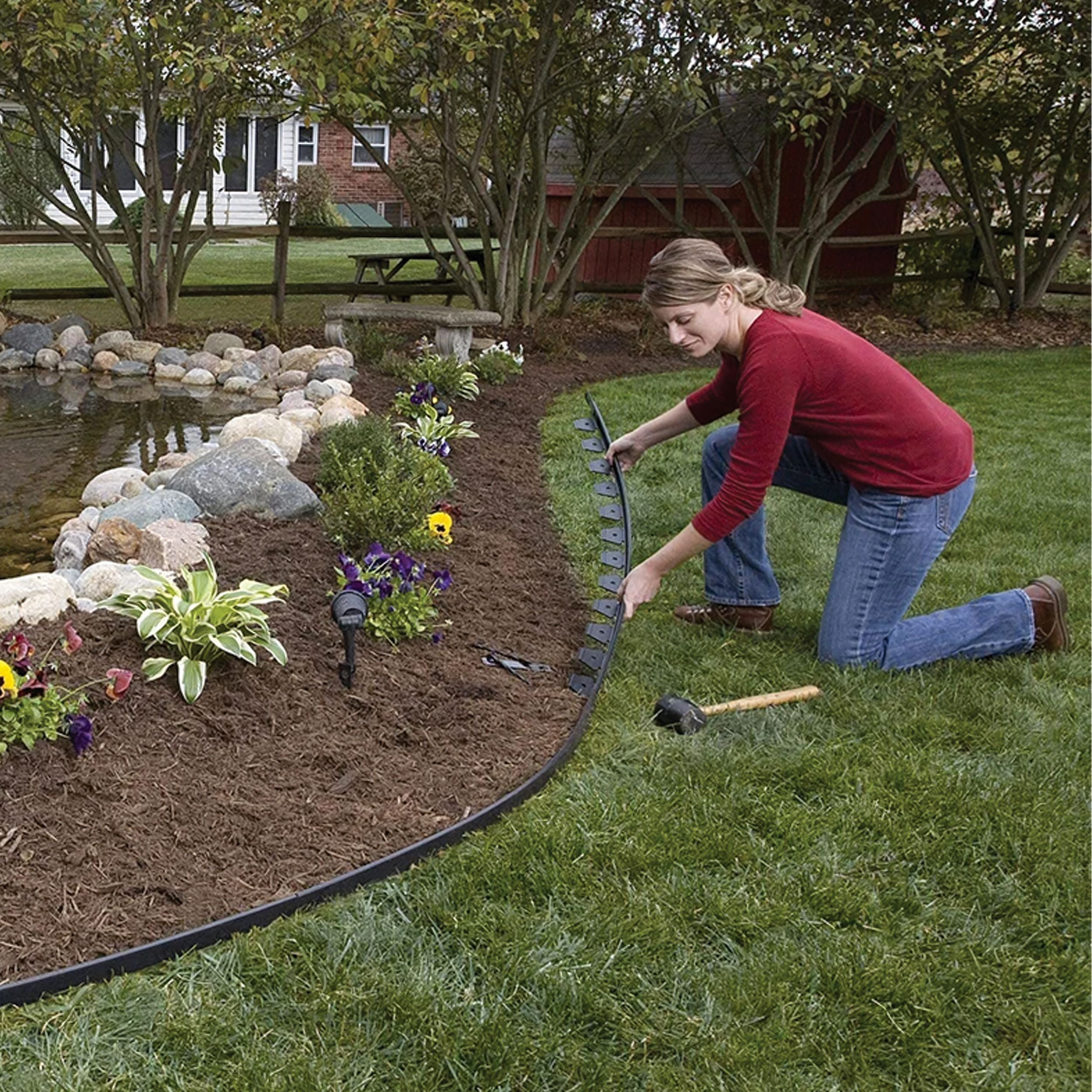 Rasenkante Flexible Gartenkante Höhe, Kunststoff für Garten und Terrasse – Detailansicht 9