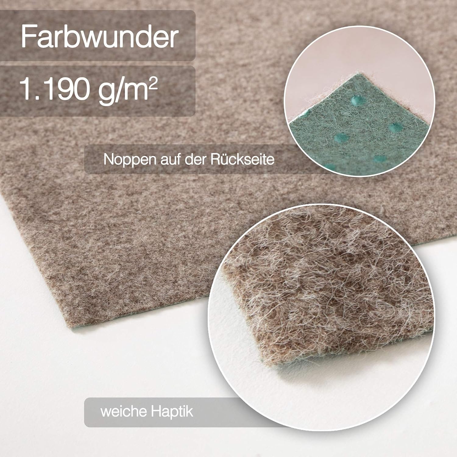 Rasenteppich Farbwunder - rutschfeste Balkonteppich, Beige für Garten und Terrasse – Detailansicht 2