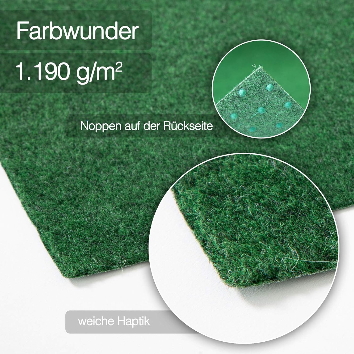 Rasenteppich Farbwunder - rutschfeste Balkonteppich, Beige für Garten und Terrasse – Detailansicht 33