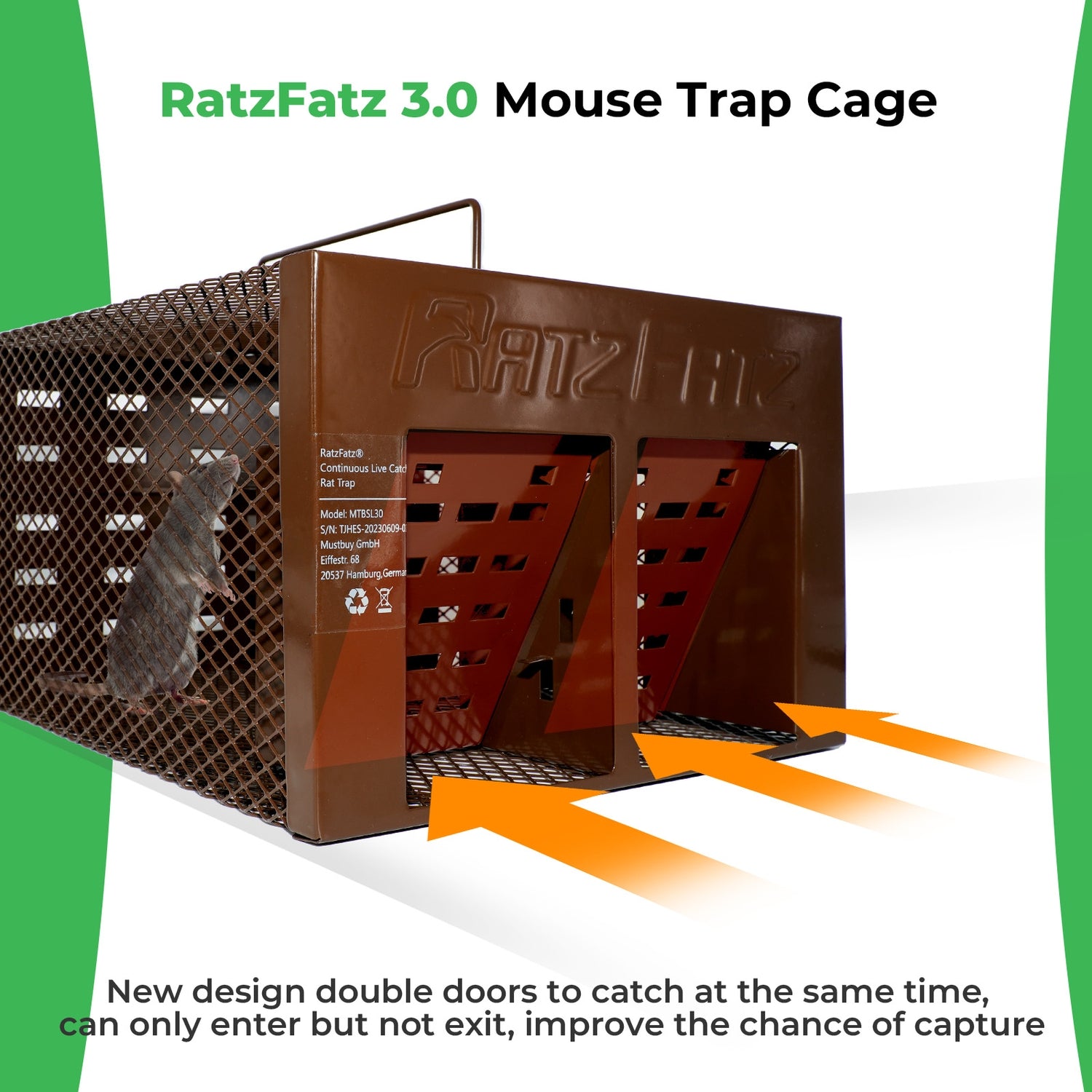 RatzFatz Lebendfalle Mausefalle, 302215cm für Wühlmäuse und Haustiere – Detailansicht 8