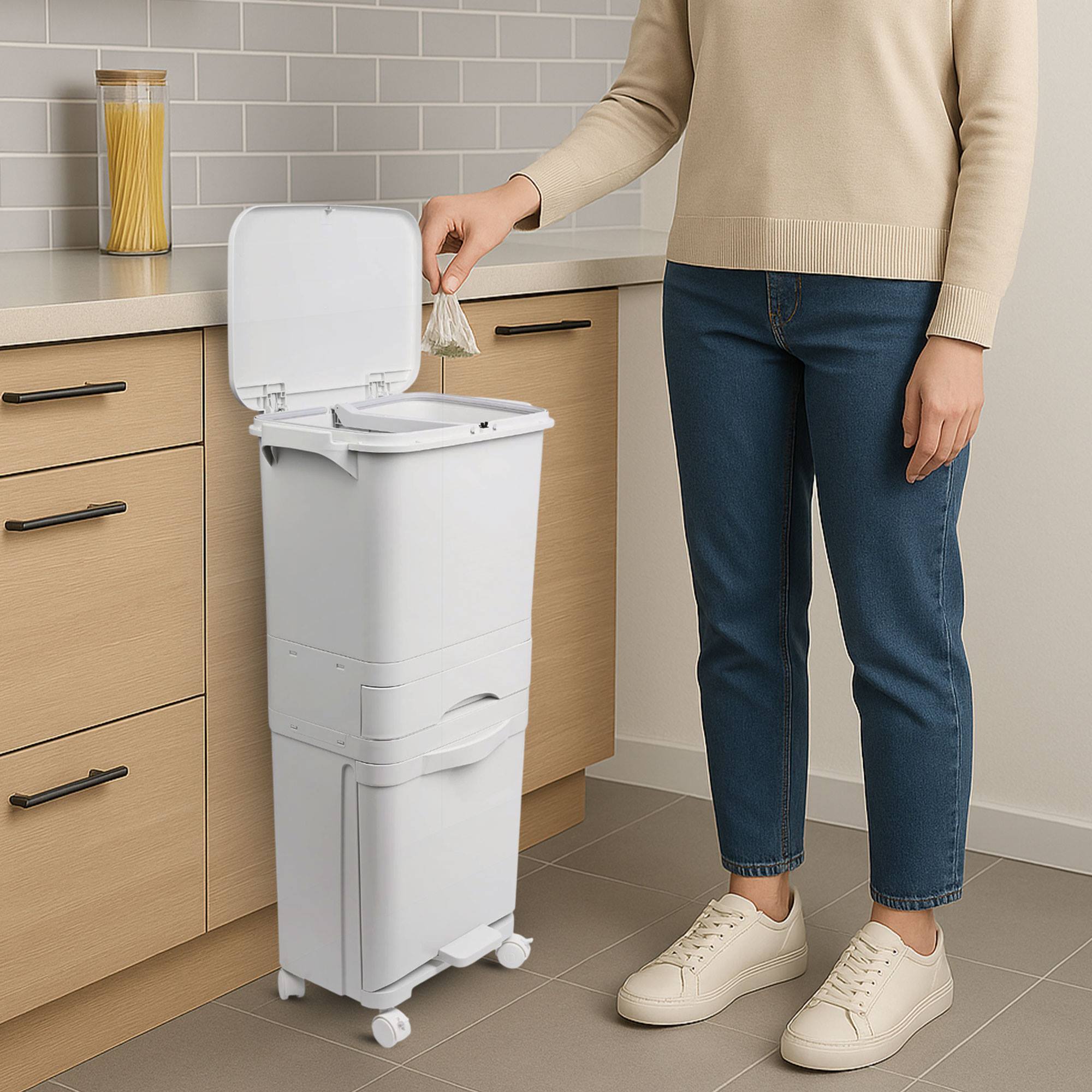 Recyclingbehälter, 38L für Alltag und Zuhause – Detailansicht 28